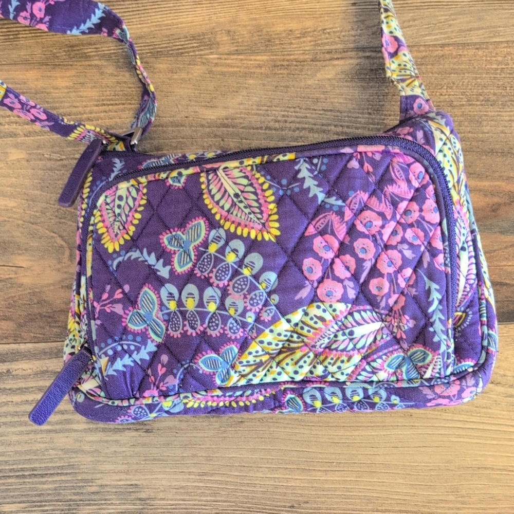 Vera Bradley Batik Leaves Adjustable Crossbody Hipster Bag M547 - Picture 2 of 9